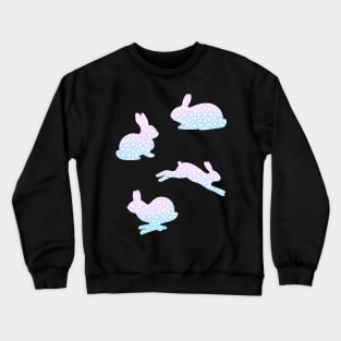 Pastel Easter Bunny Rabbit Dotted Pattern T-shirt Crewneck Sweatshirt